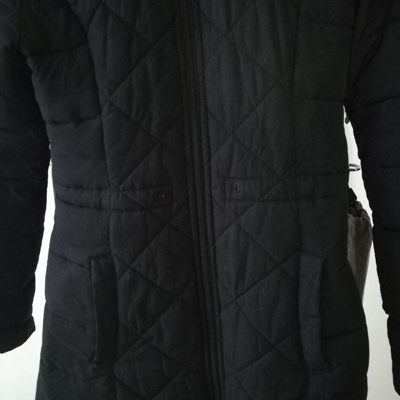 *Hollister Quilted Puffer Jacket Parka Coat Black - Picture 5 of 10